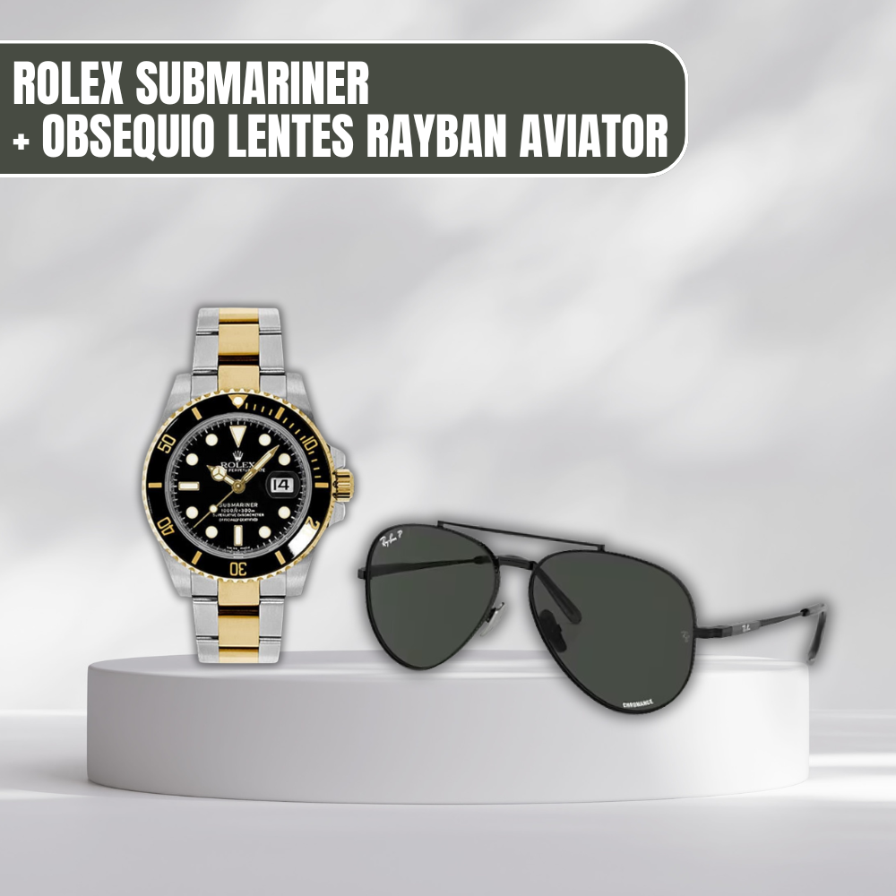 PROMOCIÓN - COMPRA 1 Y LLEVA 2 [ 1 ROLEX SUBMARINER + 1 GAFAS RAYBAN TIPO PILOTO] Últimas unidades en stock