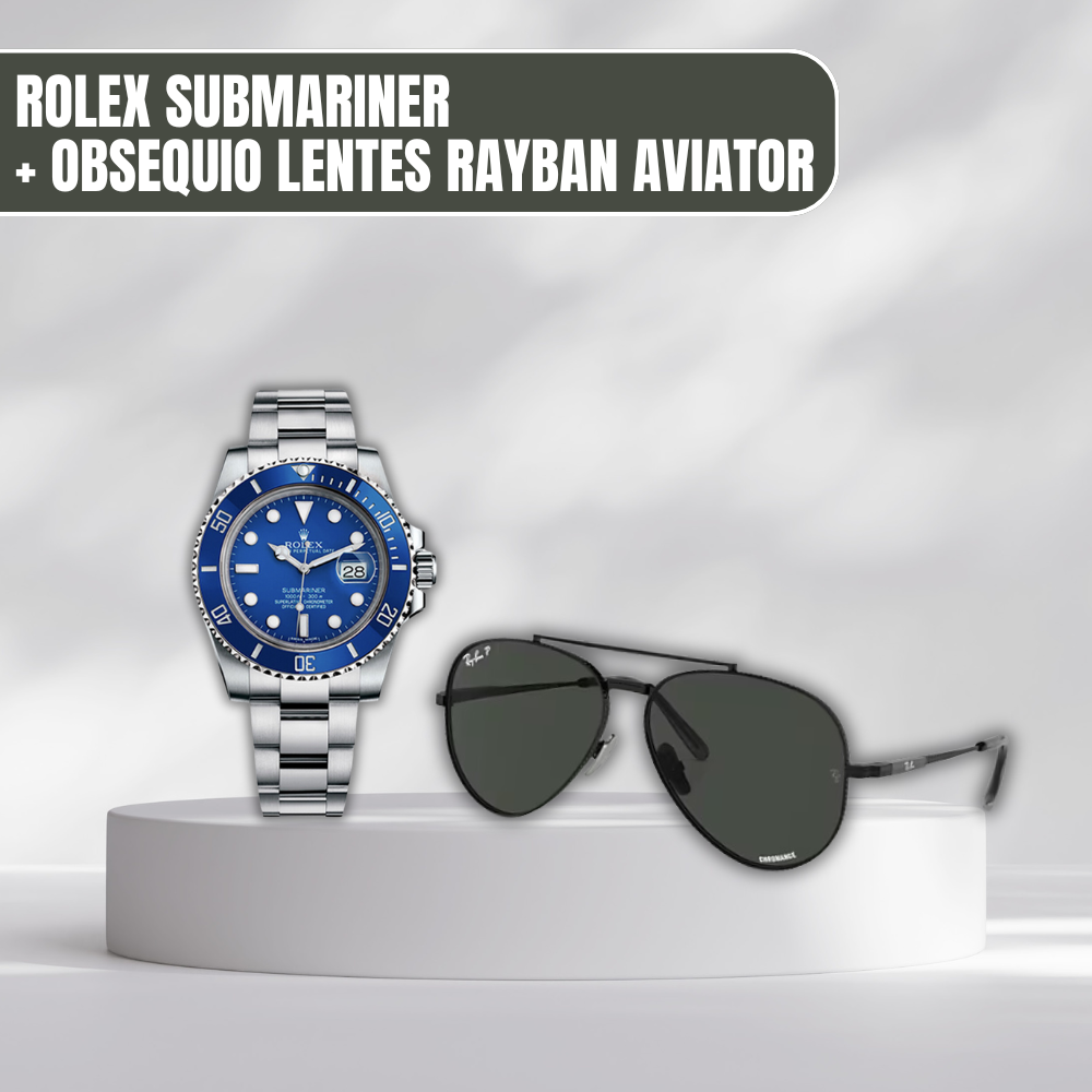 PROMOCIÓN - COMPRA 1 Y LLEVA 2 [ 1 ROLEX SUBMARINER + 1 GAFAS RAYBAN TIPO PILOTO] Últimas unidades en stock